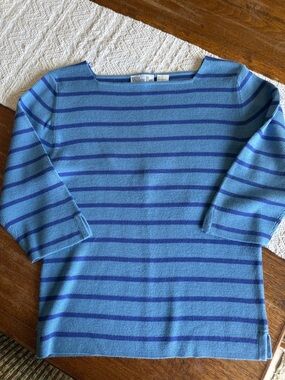 Willow Bay Blue Striped Boatneck Sweater